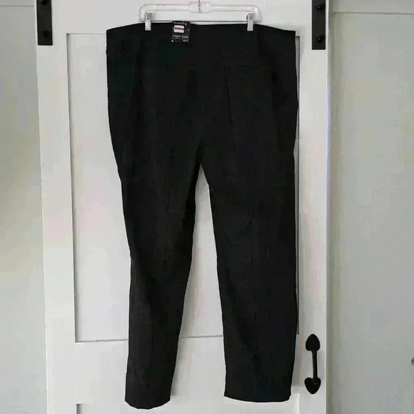 Alfani Tummy-Control Pants Rothko Grid Navy Blue Straight Legs - Size: 24W - Picture 3 of 7